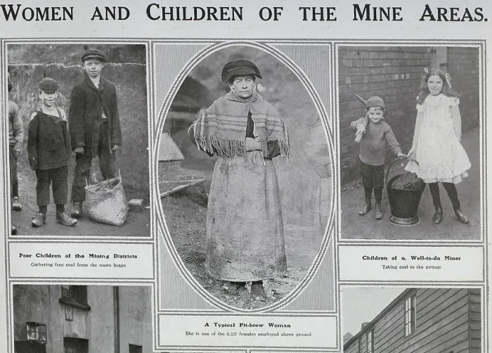 Framed Print : Women and children, mining Framed Print : Women and children, mining