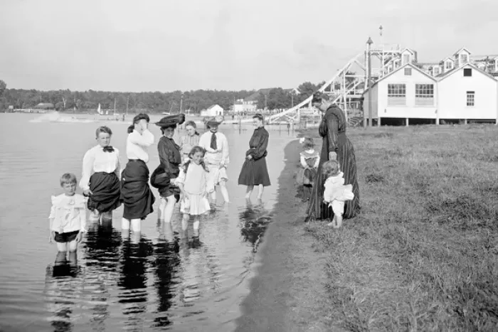 Framed Print : Women and children paddling at Wildwood, White Bear Lake Framed Print : Women and children paddling at Wildwood, White Bear Lake
