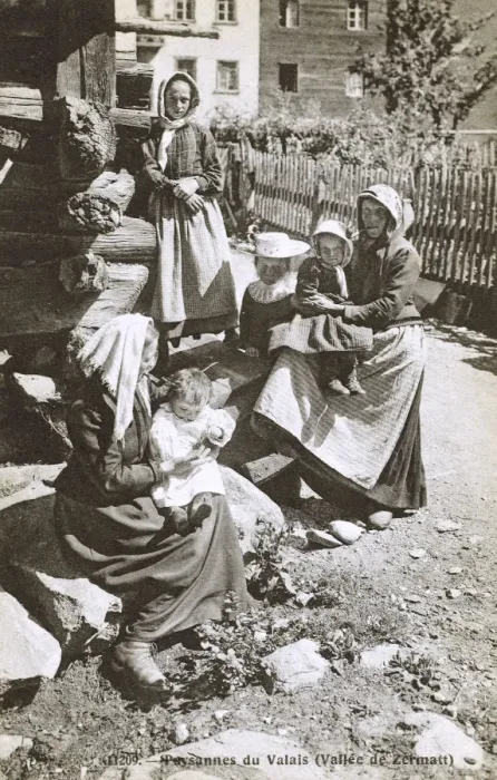 Framed Print : Women and Children of Zermatt, Switzerland Framed Print : Women and Children of Zermatt, Switzerland