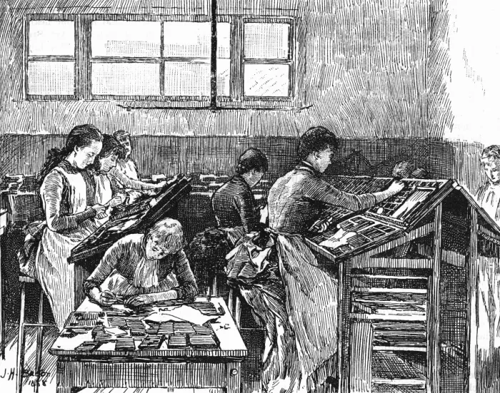 Framed Print : Women Compositors Framed Print : Women Compositors
