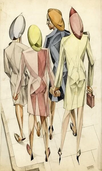 Four women - Cubist Style