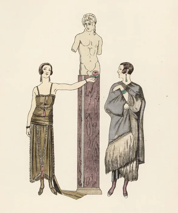 Framed Print : Women in evening gown and coat by the couture designer Worth, 19 Framed Print : Women in evening gown and coat by the couture designer Worth, 19