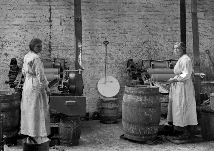 Framed Print : Two women in a factory Framed Print : Two women in a factory