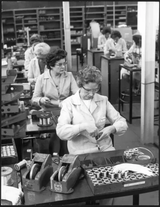 Framed Print : Women in Factory / 1971 Framed Print : Women in Factory / 1971
