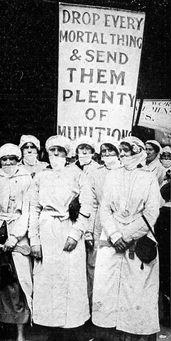 Framed Print : Women factory workers wearing respiratory-veils Framed Print : Women factory workers wearing respiratory-veils