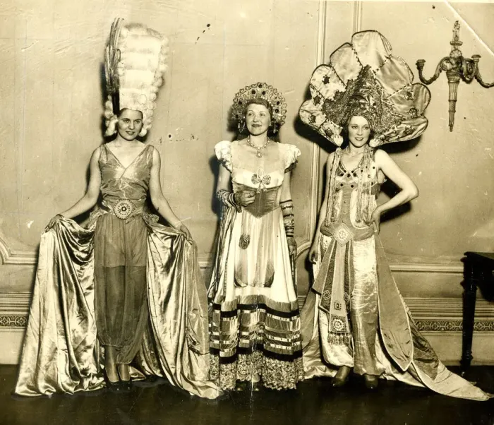 Framed Print : Three women in fancy dress, including Ann Todd Framed Print : Three women in fancy dress, including Ann Todd
