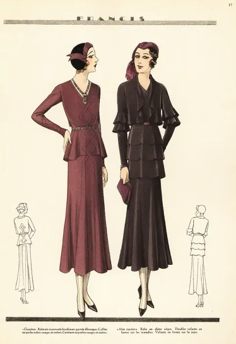 Framed Print : Women in fashionable dresses by Francis, 1931 Framed Print : Women in fashionable dresses by Francis, 1931