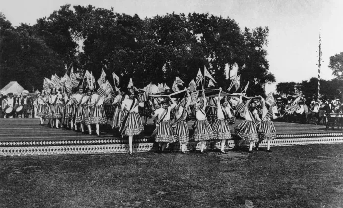 Framed Print : Women in Fourth of July pageant, USA Framed Print : Women in Fourth of July pageant, USA