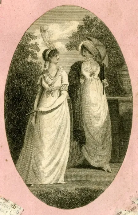 Framed Print : Two women in Georgian style dresses Framed Print : Two women in Georgian style dresses