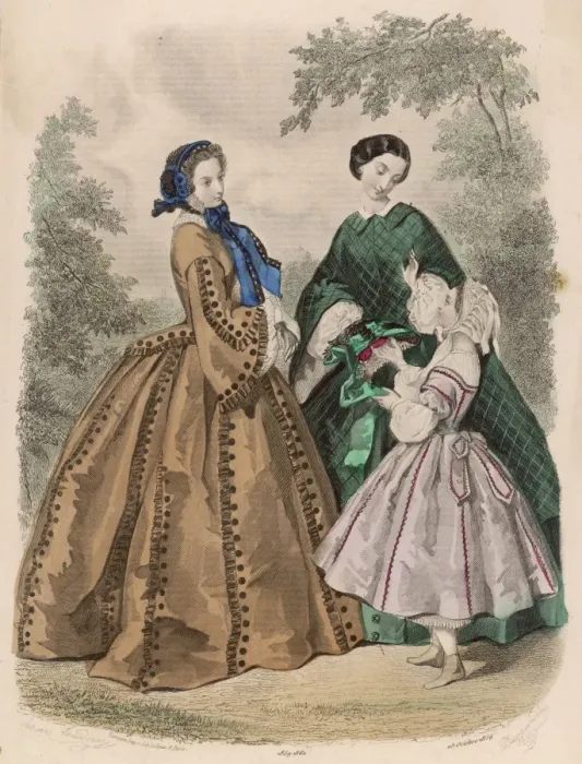 Framed Print : WOMEN & GIRL 1859-60 Framed Print : WOMEN & GIRL 1859-60