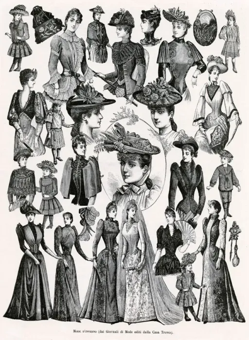 Framed Print : Women & girls fashion 1890 Framed Print : Women & girls fashion 1890