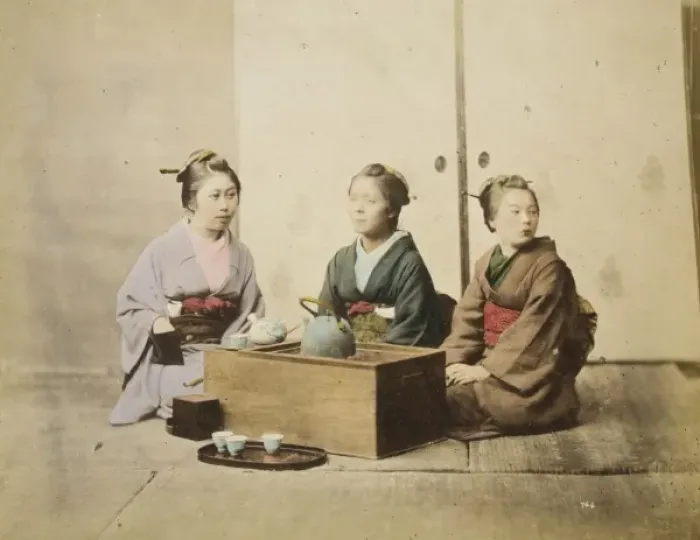 Framed Print : Three women having tea Framed Print : Three women having tea