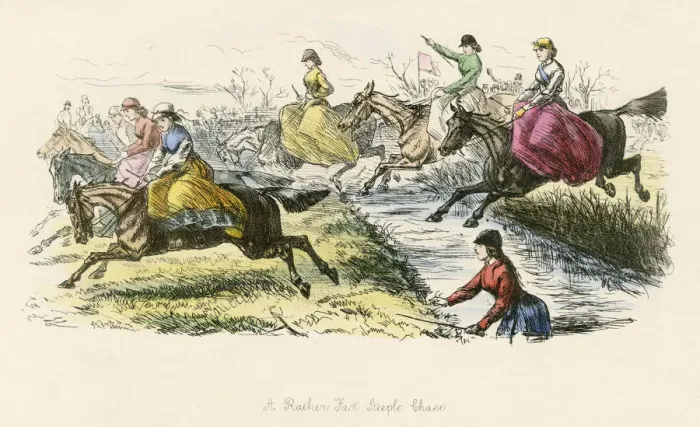 Framed Print : Women Jockeys Foreseen