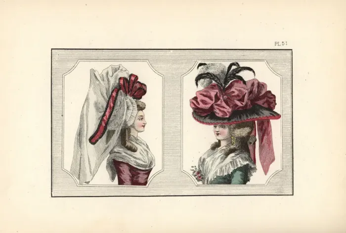 Framed Print : Women in large baigneuse cap and chapeau, 1788 Framed Print : Women in large baigneuse cap and chapeau, 1788