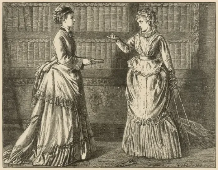 Framed Print : Two women in a library Framed Print : Two women in a library