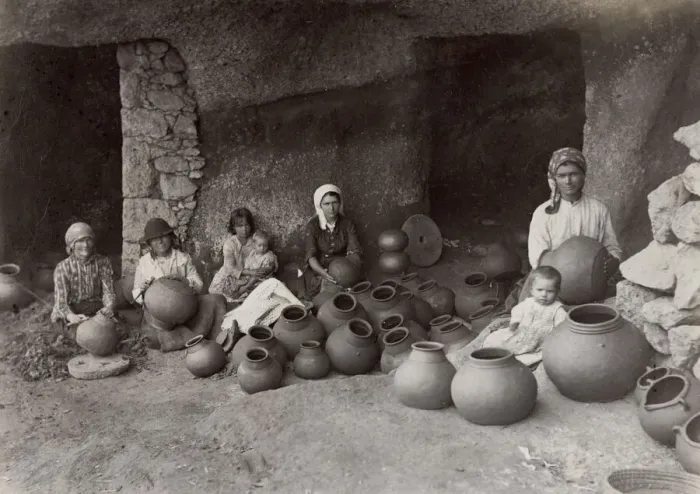 Framed Print : Women making pottery, potters, likley Madeira, Portugal Framed Print : Women making pottery, potters, likley Madeira, Portugal