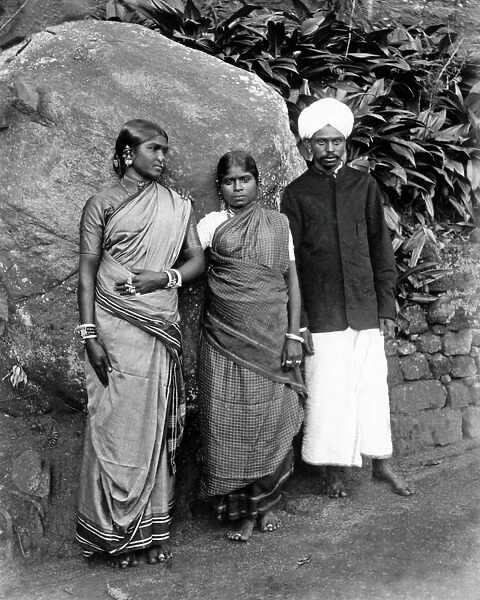 Two women and a man, Ceylon (Sri Lanka)