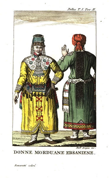 Women of the Mordvin Erzya people in traditional