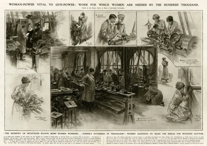 Framed Print : Women munition-makers 1916 Framed Print : Women munition-makers 1916