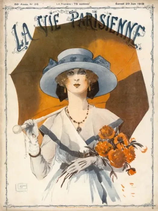 Framed Print : Women with Parasol 1918 Framed Print : Women with Parasol 1918