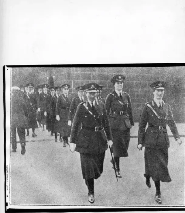 Framed Print : Women police inspectors in procession, WW1 Framed Print : Women police inspectors in procession, WW1