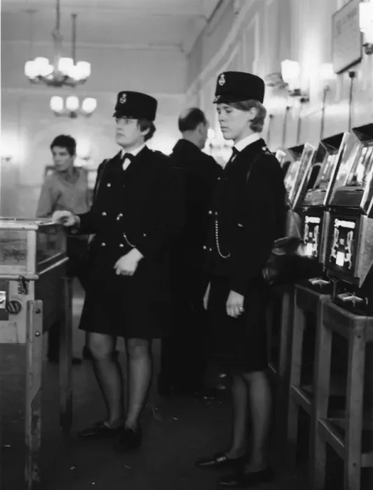 Framed Print : Two women police officers on duty in London Framed Print : Two women police officers on duty in London