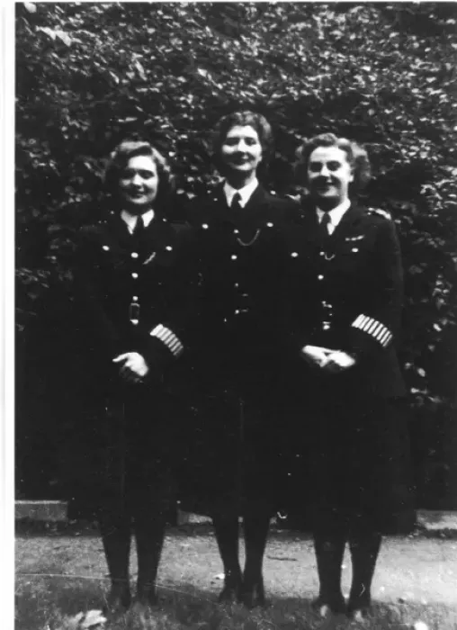 Framed Print : Three women police officers in a garden Framed Print : Three women police officers in a garden