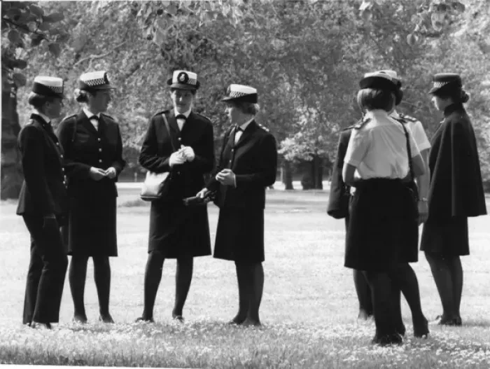 Framed Print : Eight women police officers in new Surrey uniform Framed Print : Eight women police officers in new Surrey uniform