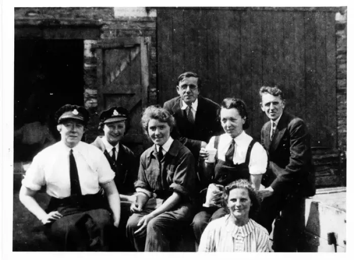 Framed Print : Women police officers and others, Isle of Man, WW2 Framed Print : Women police officers and others, Isle of Man, WW2
