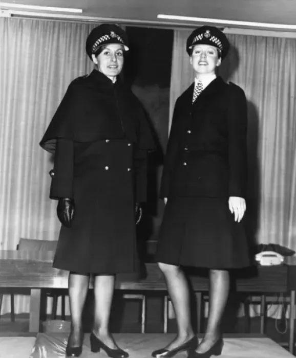Framed Print : Two women police officers in updated uniform, London Framed Print : Two women police officers in updated uniform, London