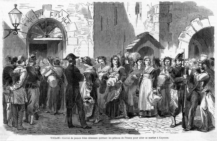 Framed Print : Women prisoners transported to Cayenne Framed Print : Women prisoners transported to Cayenne