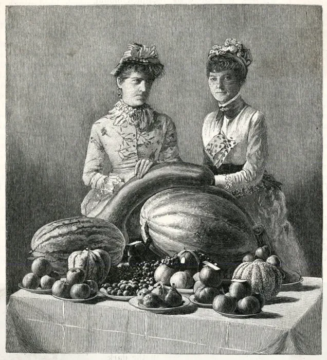 Framed Print : Two women with prize fruit at a Kentucky fair, USA Framed Print : Two women with prize fruit at a Kentucky fair, USA