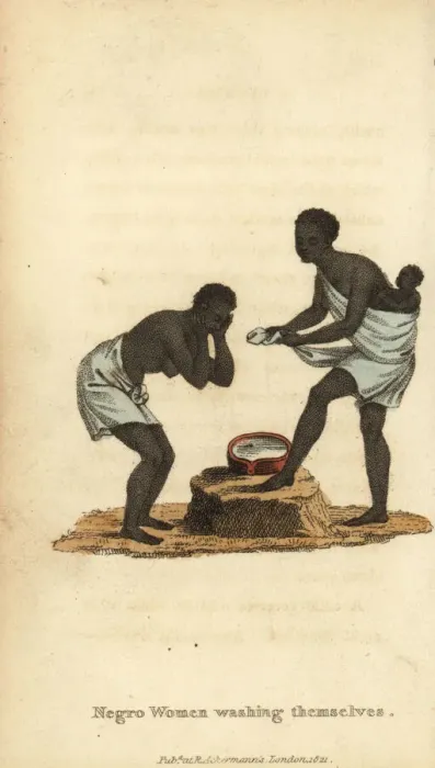 Framed Print : Women of Senegambia washing themselves, 18th century Framed Print : Women of Senegambia washing themselves, 18th century