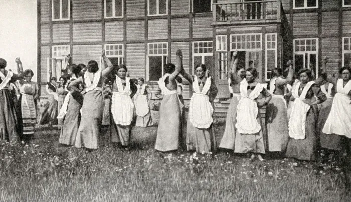 Framed Print : Women students at agricultural school, Republic of Estonia Framed Print : Women students at agricultural school, Republic of Estonia