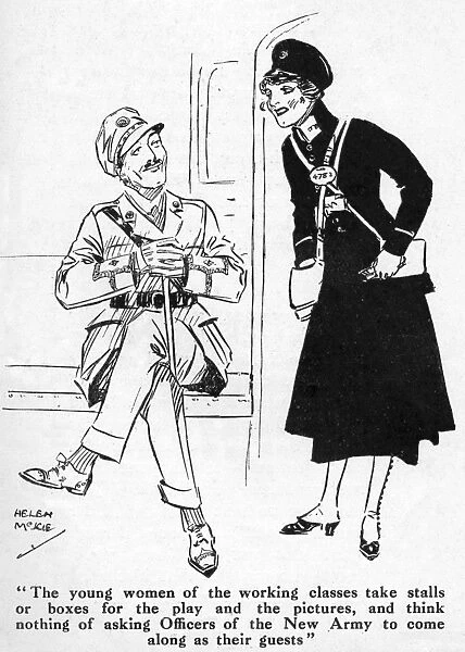 Women tram conductor and officer, WW1