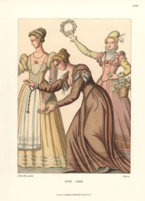 Framed Print : Three women in Venetian dress from the Harlequinade Framed Print : Three women in Venetian dress from the Harlequinade
