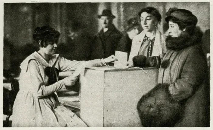 Framed Print : Women voting in Russian election Framed Print : Women voting in Russian election