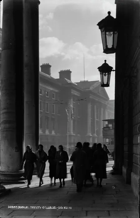 Framed Print : Women Walking Past Trinity College Framed Print : Women Walking Past Trinity College