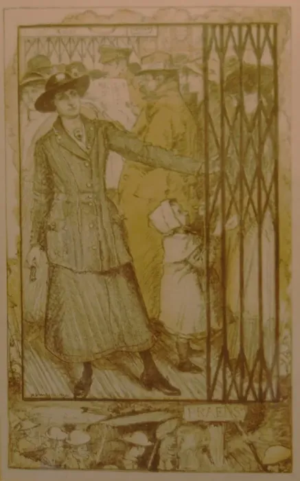 Framed Print : Women War Work WW1 Lift Girl Framed Print : Women War Work WW1 Lift Girl