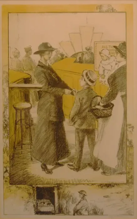 Framed Print : Women War Work WW1 Ticket Collector Framed Print : Women War Work WW1 Ticket Collector