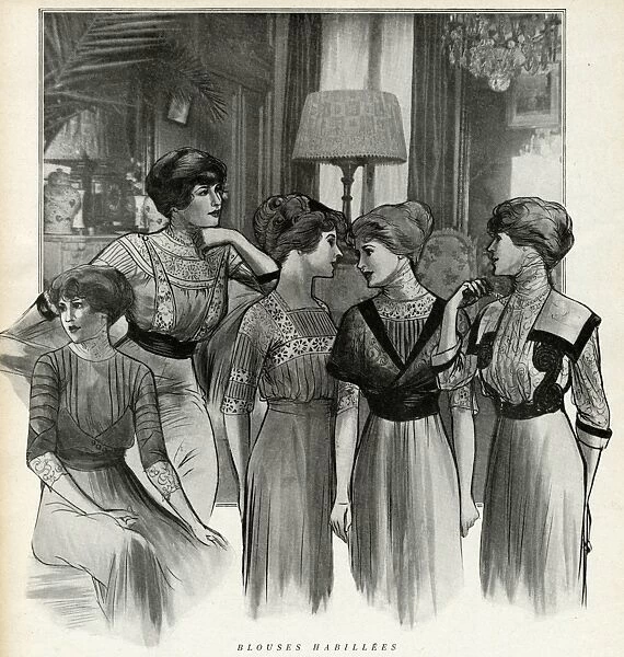 Four women wearing day clothing 1910
