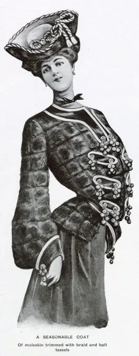Framed Print : A women wearing a seasonable jacket for winter, with moleskin trimmed with braid Framed Print : A women wearing a seasonable jacket for winter, with moleskin trimmed with braid