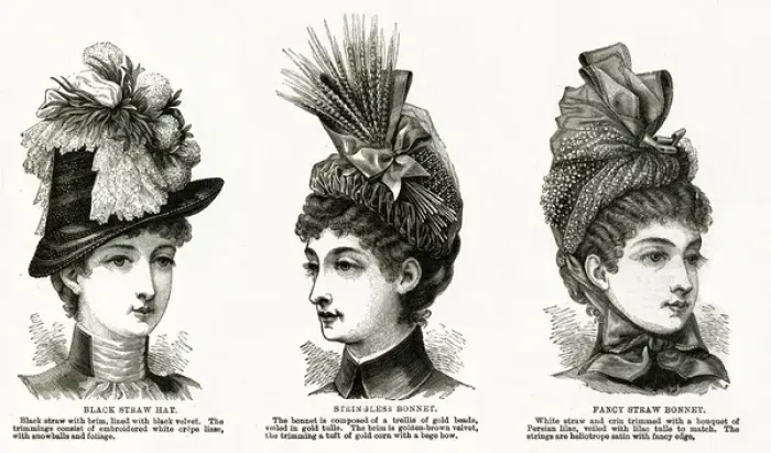 Framed Print : Women wearing victorain headwear 1886 Framed Print : Women wearing victorain headwear 1886