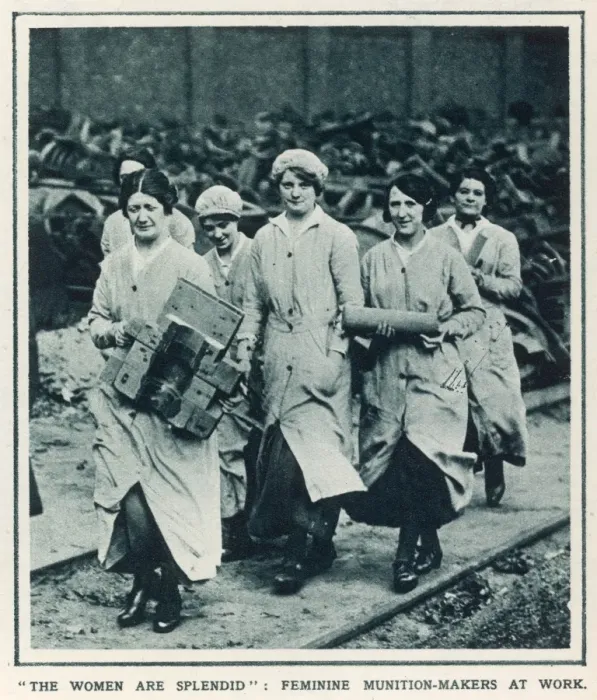 Framed Print : Women at work in a munitions factory Framed Print : Women at work in a munitions factory