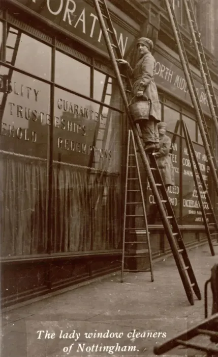 Framed Print : Women Work WW1 Window Cleaners Framed Print : Women Work WW1 Window Cleaners