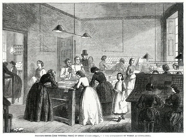 Women working at the Victoria Press 1861