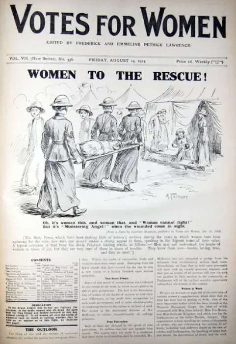 Framed Print : Women WW1. Women to the rescue and women are ready to serve as war is declared Framed Print : Women WW1. Women to the rescue and women are ready to serve as war is declared