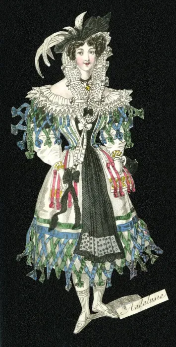 Framed Print : Womens Costumes of Europe - Andalusia, Spain Framed Print : Womens Costumes of Europe - Andalusia, Spain