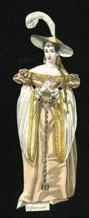 Framed Print : Womens Costumes of Europe - Spain Framed Print : Womens Costumes of Europe - Spain