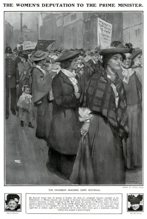 Framed Print : Womens deputation over the rights to vote 1905 Framed Print : Womens deputation over the rights to vote 1905
